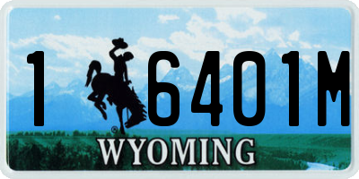 WY license plate 16401M