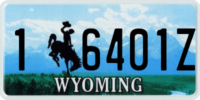 WY license plate 16401Z