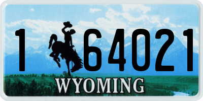 WY license plate 164021