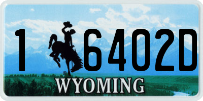 WY license plate 16402D