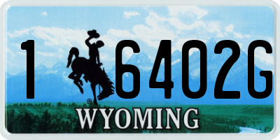 WY license plate 16402G