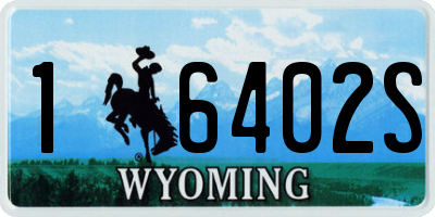 WY license plate 16402S