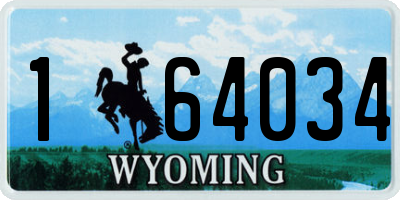 WY license plate 164034