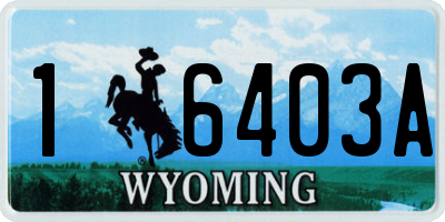 WY license plate 16403A