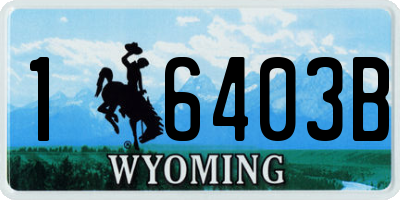 WY license plate 16403B