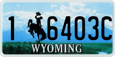 WY license plate 16403C