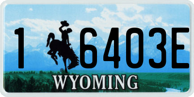 WY license plate 16403E
