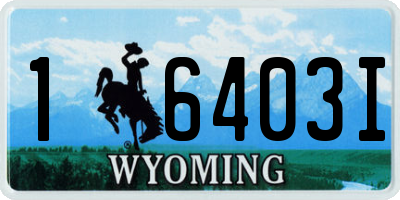 WY license plate 16403I