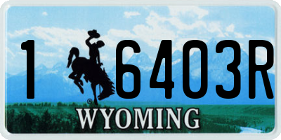 WY license plate 16403R