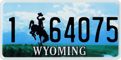 WY license plate 164075