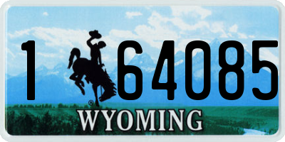 WY license plate 164085