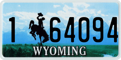 WY license plate 164094