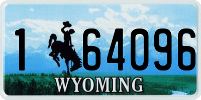WY license plate 164096