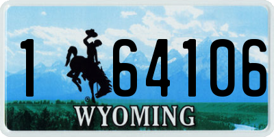 WY license plate 164106