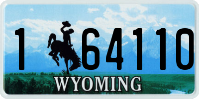 WY license plate 164110