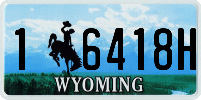 WY license plate 16418H