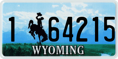 WY license plate 164215