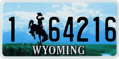 WY license plate 164216
