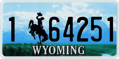 WY license plate 164251