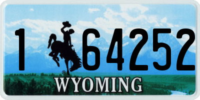 WY license plate 164252