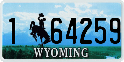 WY license plate 164259