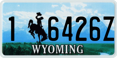 WY license plate 16426Z