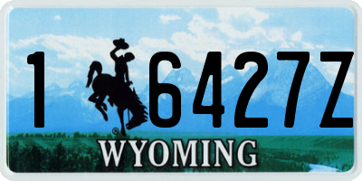 WY license plate 16427Z