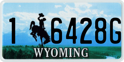 WY license plate 16428G