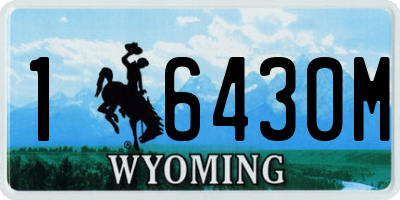 WY license plate 16430M