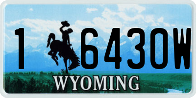 WY license plate 16430W