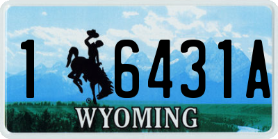 WY license plate 16431A