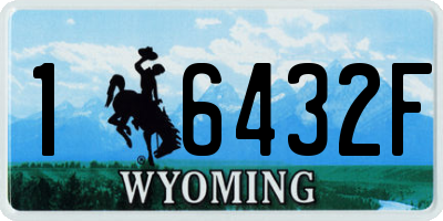 WY license plate 16432F