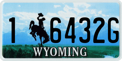 WY license plate 16432G