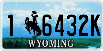 WY license plate 16432K