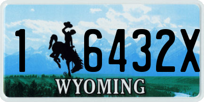 WY license plate 16432X