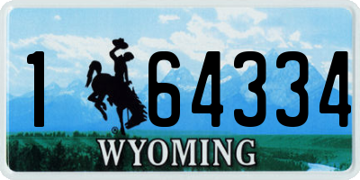 WY license plate 164334