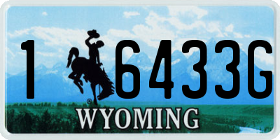 WY license plate 16433G