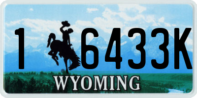 WY license plate 16433K