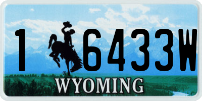 WY license plate 16433W