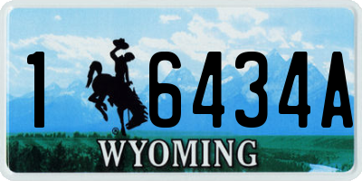 WY license plate 16434A