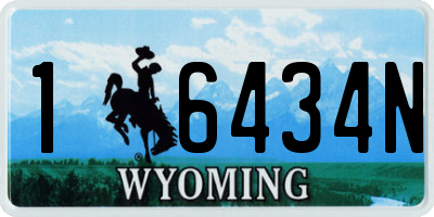 WY license plate 16434N
