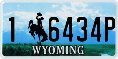 WY license plate 16434P