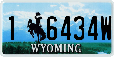 WY license plate 16434W