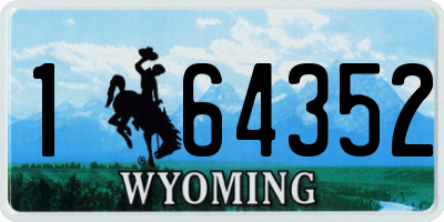 WY license plate 164352
