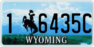 WY license plate 16435C