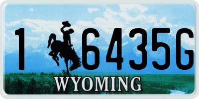 WY license plate 16435G