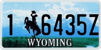WY license plate 16435Z