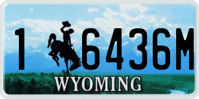 WY license plate 16436M