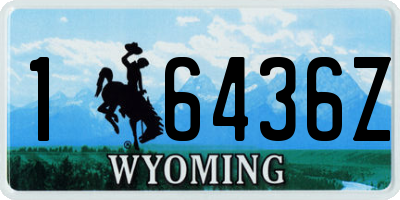WY license plate 16436Z