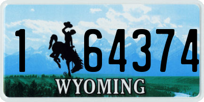 WY license plate 164374
